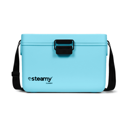 Steamy Classy 12 (12 Liter) Glacière Sky Blue + 2x Élément de refroidissement Petit avec une grosse remise