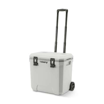 Steamy Marine 36 Roller (36 Litres) Glacière sur roues Blanc + 2x Élément de refroidissement Grande avec une grosse remise