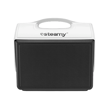 Steamy BMX 15 (15 Liter) Glacière Noir + 1x Tapis de Réfrigérants (88 Cubes) avec une grosse remise