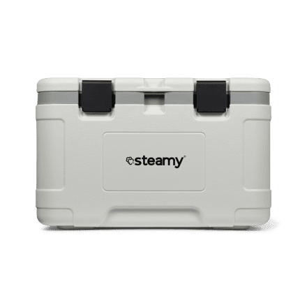 Steamy Marine 50 (50 Litres) Glacière Blanc + 2x Élément de refroidissement Grande avec une grosse remise