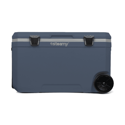 Steamy Cool 70 (70 Liter) Glacière sur roues Bleu + 1x élément de refroidissement XXL avec une grosse remise
